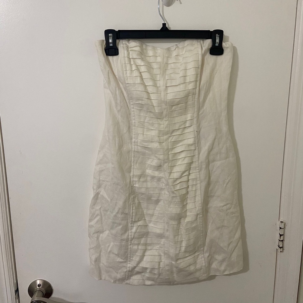 Island Company | Women’s Off White Strapless Linen & Cotton Dress | Size 4 NWT